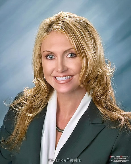 Corporate Business Portrait blonde woman with green eyes